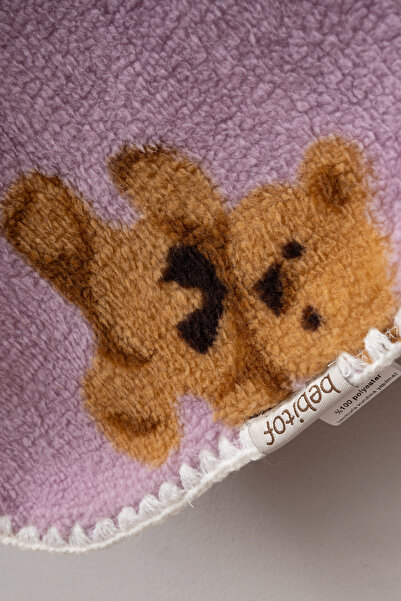 Bebitof My Baby Kumsal Teddy Bear Patterned Velsoft Blanket 90/100