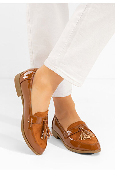 B T Shoes Camelové mokasíny dámske Kayia