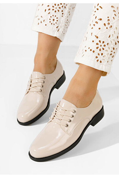 B T Shoes Béžové kožené derby dámské Camiria