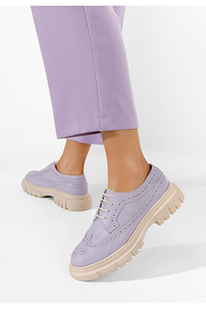 B T Shoes Pantofi dama brogue Henise V4 mov