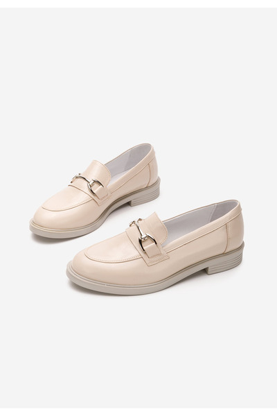 B T Shoes Béžové mokasíny dámské kožené Noreen