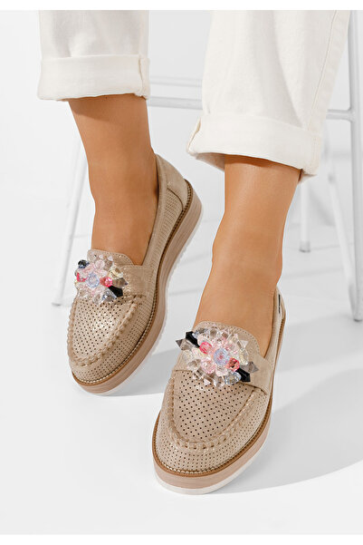 B T Shoes Zlaté mokasíny dámské Veiga V2