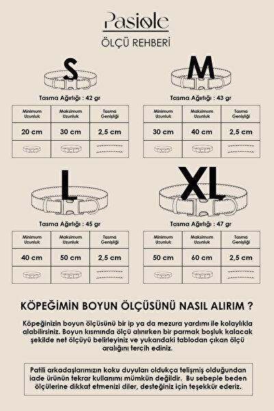 pasiole Köpek Boyun Tasması, Köpek Tasması , Ayarlanabilir, Sağlam Köpek Tasması