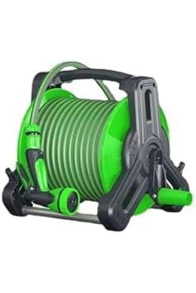 SKY TOUCH بكرة خرطوم المياه SKY-TOUCH، أنبوب مياه محمول ومثبت على الحائط مع مسدس ماء عالي الضغط - 10 رشاشات