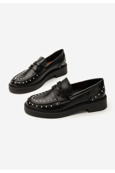 B T Shoes Černé dámské mokasíny Kristeen