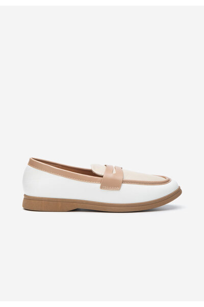 B T Shoes Loafers dama Sedona albi