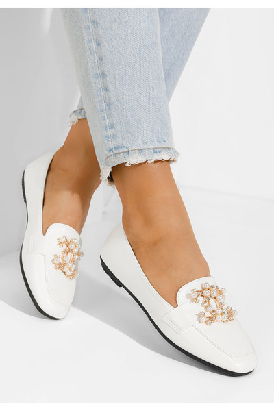 B T Shoes Biele mokasíny dámske Giulinello