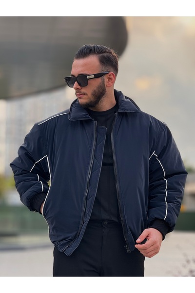 KINGAF Чоловіча куртка-бомбер з капюшоном