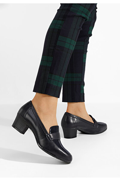 B T Shoes Loafers γυναικεια με τακουνι Elidera Νειβι