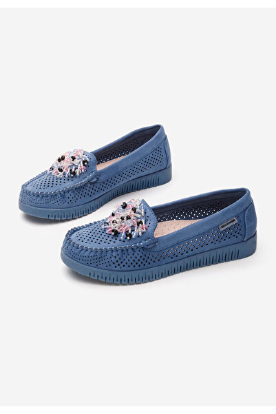 B T Shoes Modré dámské mokasíny Lynna V2