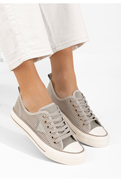 B T Shoes Šedé dámské plátěné tenisky Venita