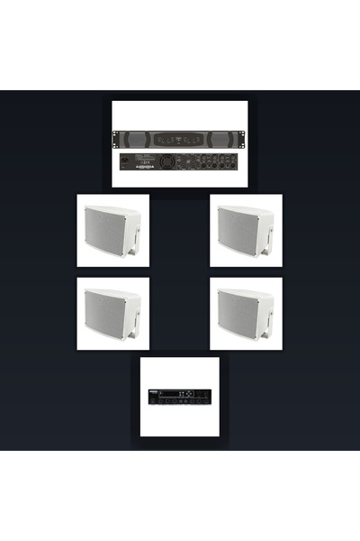 Gold Audio Beyaz Renk 4 Adet Dış Mekan Cafe Ses Sistemi, Bahçe Ses Sistemi