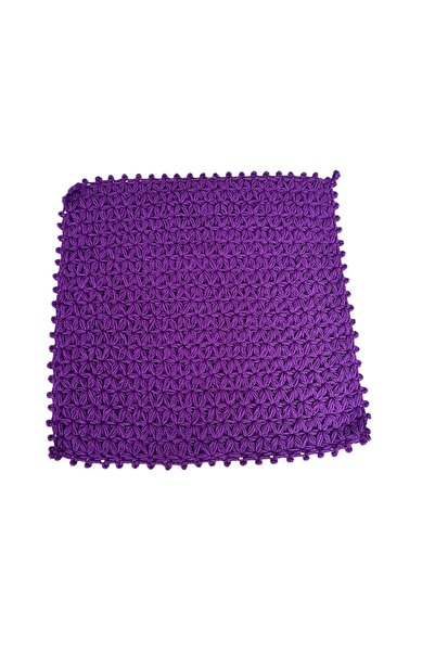 Pafuli منشفة حمام مربعة محبوكة يدويًا على شكل نجمة باللون الأرجواني