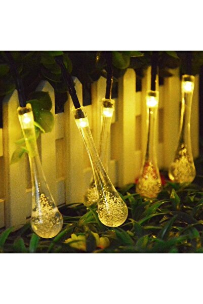 Flippy Christmas Lights (Drop Type), 50 LEDs, 9.5 m, Warm White, Solar Powered, Light Sensor,
