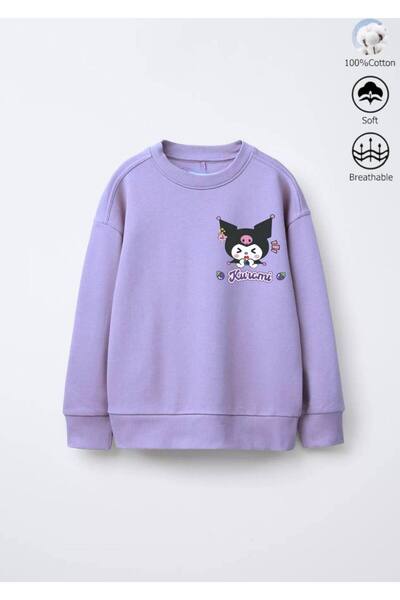 Daisy Dolly Girl's 3-Thread Plain Cotton Sweatshirt