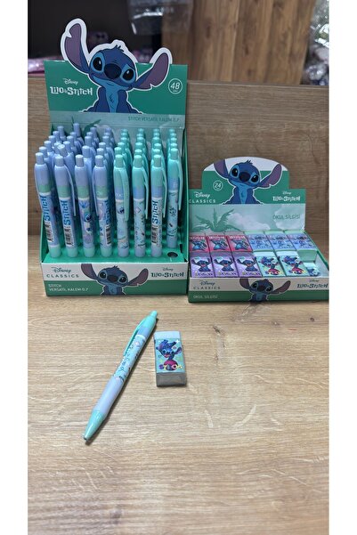 SANRIO Stich Kalem Silgi Seti Etiket Hediyeli