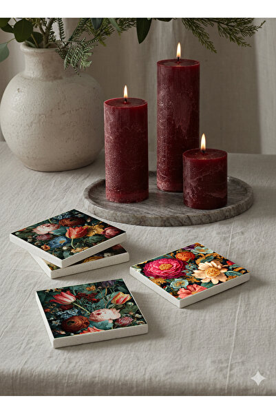 arslart قاعدة أكواب من الحجر الطبيعي بنمط زهور الباروك، للاستخدام المنزلي وال...