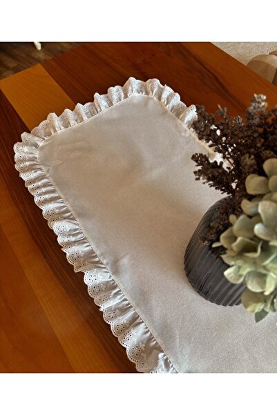 NURGİTA HOME 100% бавовна, натуральний льон, фістовий, з рюшами, овальний бігунок (40X110) БІЛИЙ