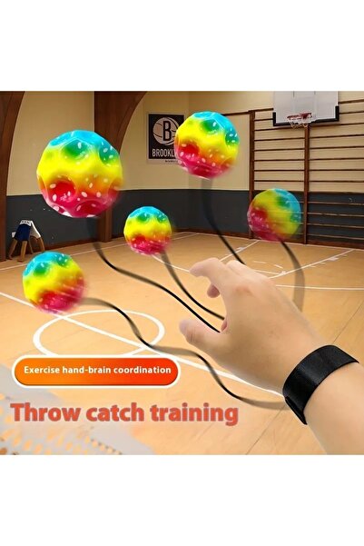 Flippy Υπερελαστική μπάλα αναπήδησης, Flippy, αντιστρες για παιδιά, διάμετρος 66 mm, πολύχρωμο κίτρινο