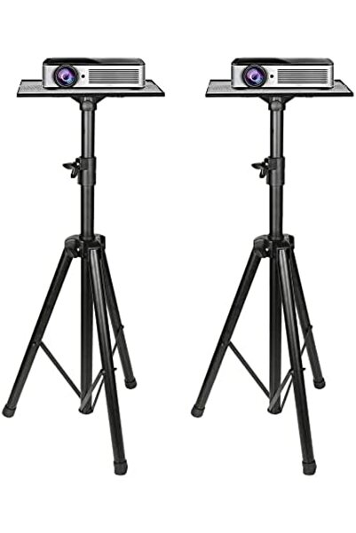 Wownect حامل ثلاثي القوائم لجهاز العرض [عبوة من قطعتين] محمول قابل للتعديل الارتفاع من 40 بوصة إلى 71 بوصة مع حامل للهاتف