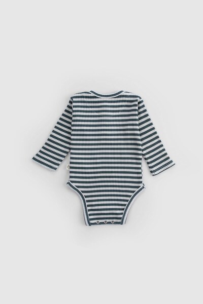 Little Gusto Modal Baby Body Long Sleeve Green Bodysuit with Adjustable Snaps