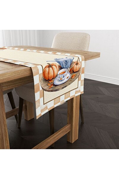 Evmila Față de masă din catifea cu model de toamnă 40x140 cm