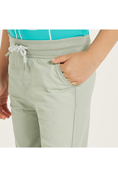 Juniors Solid Shorts with Drawstring Closure and Pockets