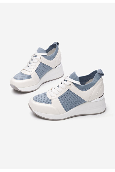 B T Shoes Bílé dámské tenisky na klínku Ellsa