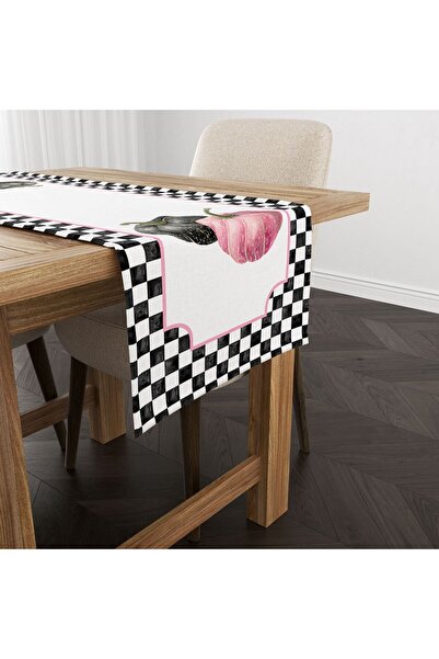 Evmila Есенен кадифен покривка за маса с размер 40x140 cm