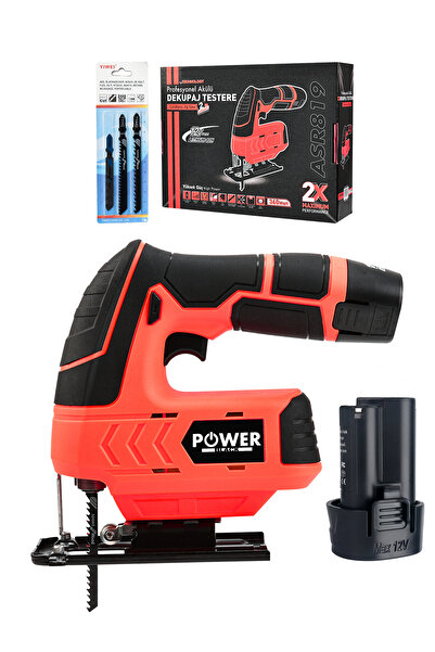 POWER BLACK 12v Çift Akülü Şarjlı Dekupaj Testere Makinesi