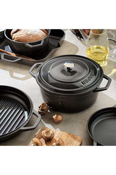 Schafer Guss Chef Cast Iron Pan with Double Handles 19 cm 1 Piece - Gray