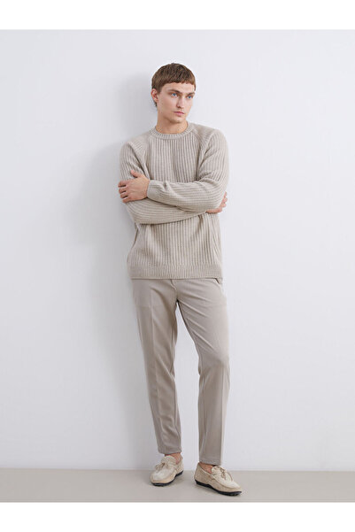 LC Waikiki Brown Men's Trousers with Side Pockets and Elastic Waist