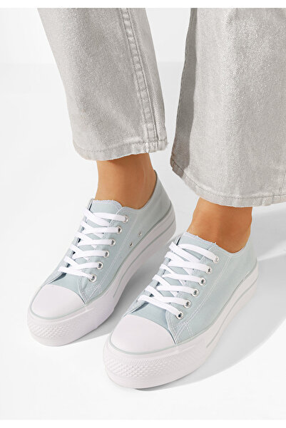 B T Shoes Svetlě modré dámské plátěné tenisky Bimala