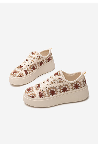 B T Shoes Khaki dámské tenisky na platformě Maricruz