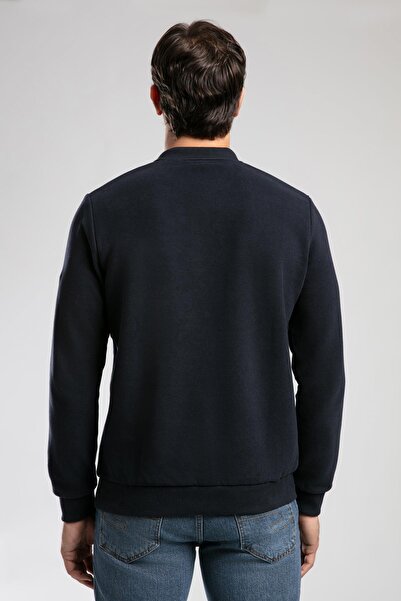 Lee Cooper Newblend men's polo collar sweatshirt navy blue