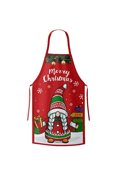 Flippy Decorative Kitchen Apron, Christmas Theme, Elf Model, 50 x 70 cm, Red Polyester