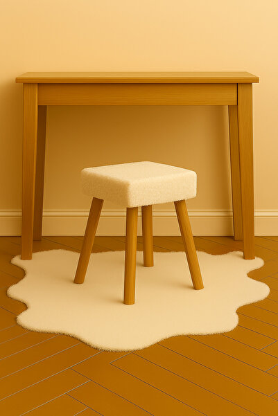 eda hacıoğlu edam bedding group Teddy Kare Puf Bench Ahşap Modern Ayak Dekora...