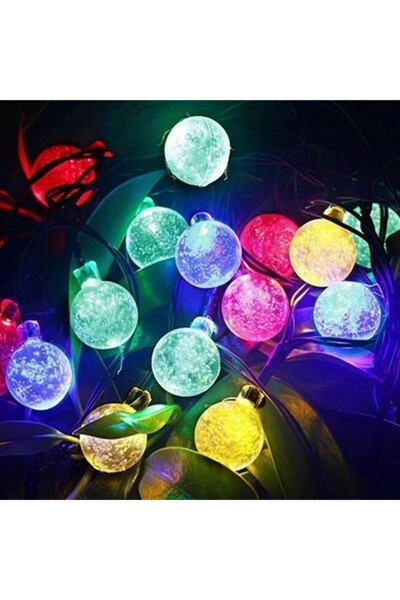 Flippy Lumini de Crăciun - Stil Glob de Cristal, 50 LED-uri, 9,5 m, Multicolo...