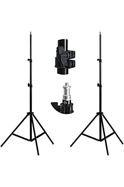 O Ozone حامل إضاءة استوديو احترافي بارتفاع 200 سم مع حامل ثلاثي القوائم للعاكسات،