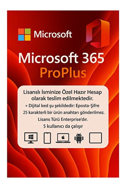 MICROSOFT 365 6 Ay Abonelik Hesabı - OneDrive 100 GB - Win/Mac + iOS/Android/iPad - 5 Cihaz 2025