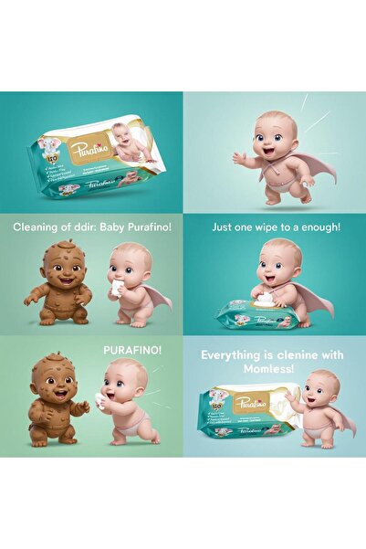 PURAFİNO ISLAK MENDİL BABY (12X120) KOLİDE 12 PAKET ÜRÜN BULUNMAKTADIR