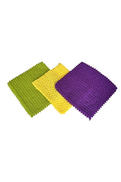 Pafuli منشفة حمام مربعة محبوكة يدويًا على شكل نجمة، مكونة من 3 قطع، باللون ال...