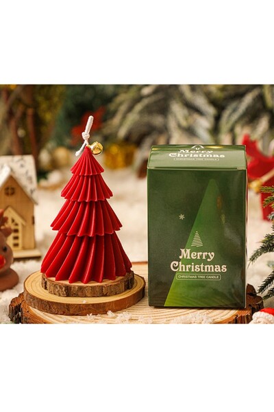 Flippy Scented Christmas Candle, Flippy, Christmas Tree, Soy Wax, 11 x 8 x 8 cm, Red