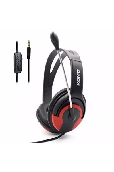 Komc Gaming Headset Wired, Black/ Red