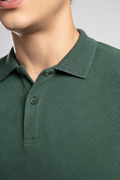Lee Cooper Newblend Men's Polo Neck Sweatshirt Emerald
