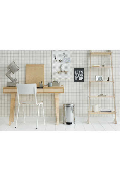 Brabantia Trash Can, Pedal Type, Soft, 12Lt - Polished Stainless Steel