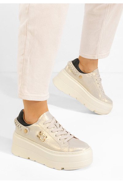 B T Shoes Blanch gold platform sneakers