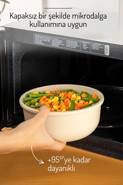 Nandy Home Set of 3 Microwave and Freezer Compatible Storage Containers with Soft Lids - 1500-2500-4000ml.