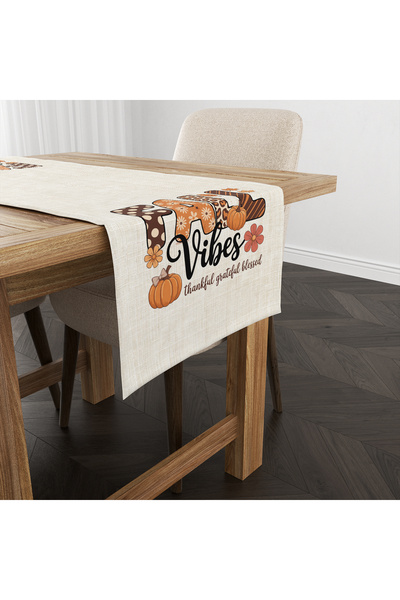 Evmila مفرش طاولة مخملي مقاس 40x140 سم بنمط خريفي