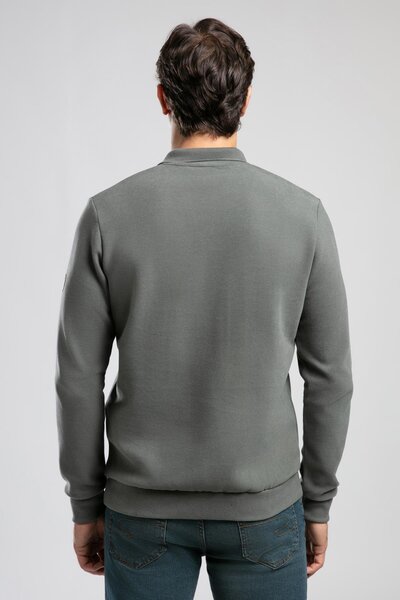 Lee Cooper Newblend Men's Polo Neck Sweatshirt Olive